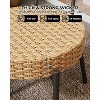 3Pcs Wicker Patio Bistro Furniture Set with 2 Rattan Chairs and 1 Glass-Top Coffee Table for Balcony, Garden, Lawn or Backyard, Outdoor Cafe - 4 of 4