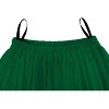 Women's Chiffon Pleated Midi Skirt - A-Line Skirt with Elastic Waist for Elegant Style Dark Green - 4 of 4