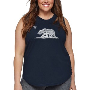 LA Pop Art Women's Word Art Tank Top - California Bear - 1 of 4