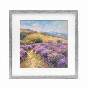 Stupell Industries Lavender Field Hills Framed Print Under Glass - 1 of 4