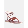 WRAP-UP Tie around Tan Flat Sandals - 2 of 4