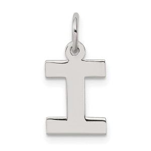 Black Bow Jewelry Sterling Silver, Amanda Collection Small Block Style Initial I Pendant - 1 of 4