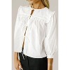Women's Eyelet Tie Front Blouse - STORIA - 2 of 4