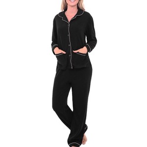 ADR Women's Soft Warm Fleece Pajamas Lounge Set, Long Sleeve Top and Pants, PJ - 1 of 4