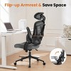 Mesh Breathable Backrest Office Chair, High Back-Adjustable Headrest With Lumbar Support And Flip-Up Armrests , Rocking Chair-Cuddlewood - 3 of 4