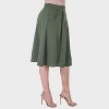 24seven Comfort Aapparel Womens Pleated Elastic Waist Knee Length Pocket Skirt - 2 of 4