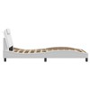 vidaXL Twin XL Faux Leather Bed Frame with Headboard - Contemporary White Bedroom Furniture, 39.4"x79.9", Plywood Slats Support, Elegant Wave Design - 4 of 4