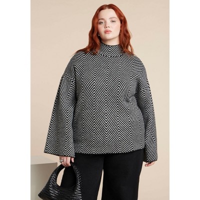 ELOQUII Chevron Intarsia Sweater