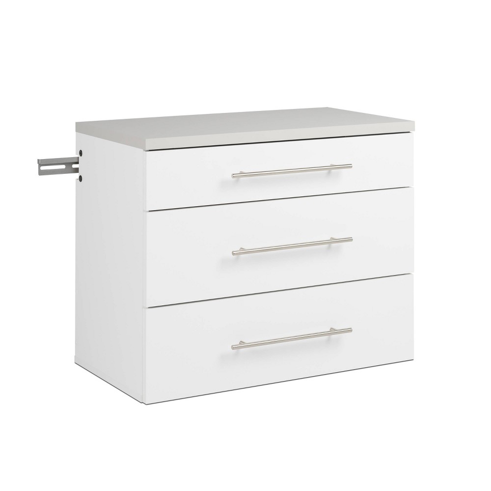 Photos - Wardrobe Hangups 3 Drawer Base Storage Cabinet White - Prepac: Wall Mounted, Lamina