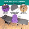 Zone tech Outdoor Camping Travel Cot and Cot Pad - High Quality Foldable and Portable Adult & Kids Travel Cot w/Large Pocket and Cushion Lavander - 3 of 4