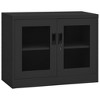vidaXL Anthracite Office Cabinet with Tempered Glass Doors - 35.4"x15.7"x27.6" Steel Design, Secure File Storage, Easy Assembly, Scandinavian Style - 2 of 4