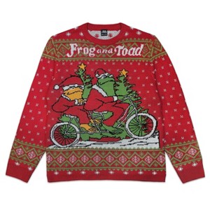Men's Frog and Toad Graphic Sweater - Red - 1 of 2
