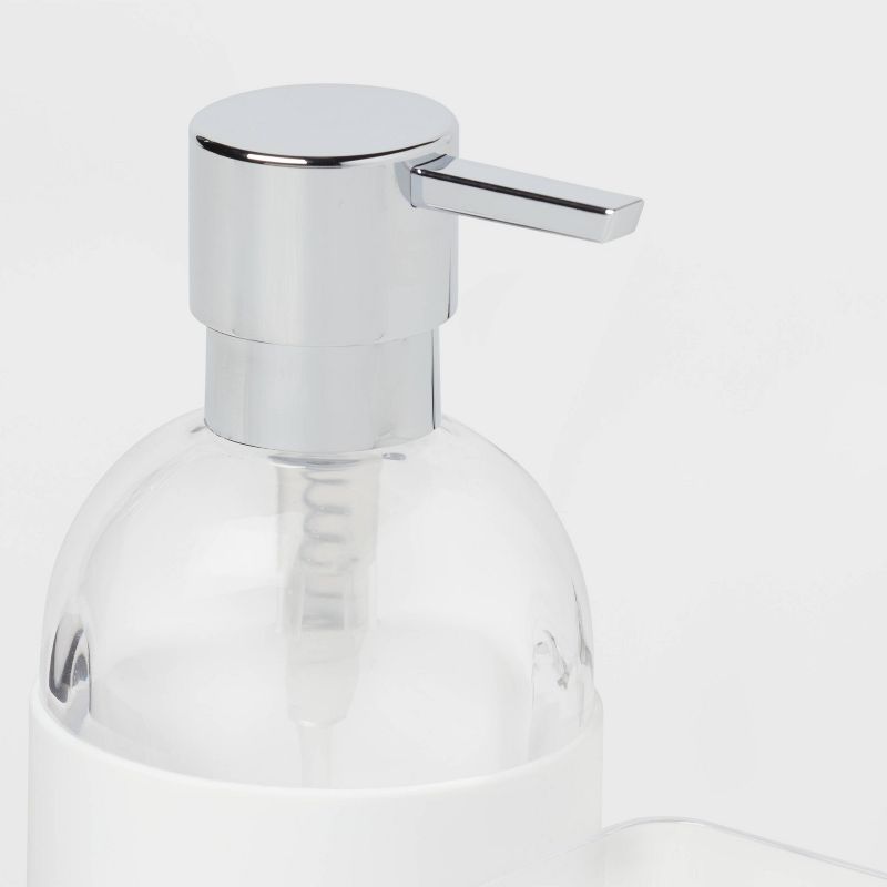 Plastic Soap Pump with Silicone Holder with Caddy &#38; Tray White - Brightroom&#8482;, 5 of 6