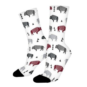 Baby Buffalo Women Printed Crew Socks Funny Funky Socks Soft Polyester Novelty Gifts for Artists Men - 1 of 1