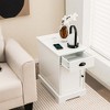 Costway Side End Table Nightstand with Charging Station Storage for Living Room Bedroom - 3 of 4