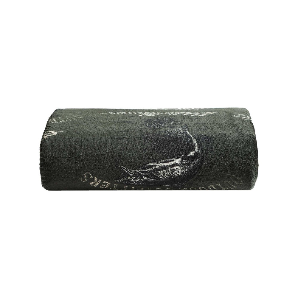 Eddie Bauer 60"x70" Flying Fish Throw Blanket Green