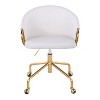 Okak Executive Office Chair with Adjustable Height, Desk Chair with Golden Armrest and Base, Criss Cross Chair for Home, Office - 3 of 4
