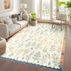 Indoor Modern Botanical Living Room Bedroom Area Rugs for Home Decor, Washable Non Slip Dining Room Carpet, Foldable Thin Mat - 3 of 4
