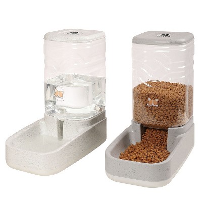 Elevon Automatic Dog & Cat Gravity Food And Water Dispenser Set 3.8l ...