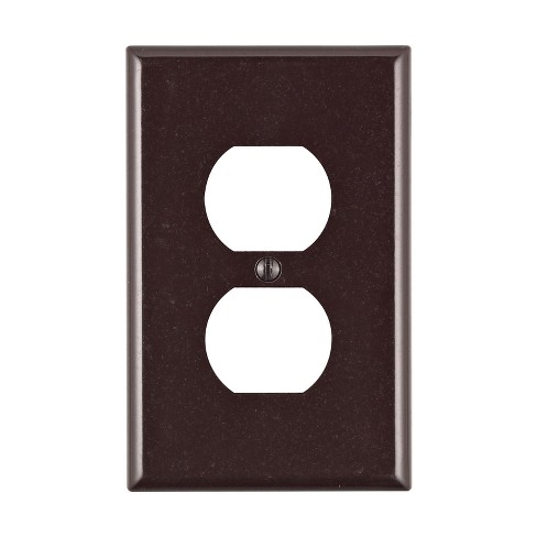 Leviton Brown 1 gang Plastic Duplex Wall Plate 1 pk - image 1 of 1