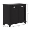 Munora 30" Black Bathroom Floor Cabinet with Tilt-Out Laundry Hamper - Waterproof MDF Storage with 2 Compartments - 3 of 4