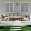 WestinTrends Avalon Outdoor 6-Piece Modular Sectional Patio Furniture Sofa Set, Weathered Wood/Beige - 2 of 4