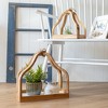 Set of 2 Lantern Trays Natural Wood, Metal & Jute by Foreside Home & Garden - 2 of 4