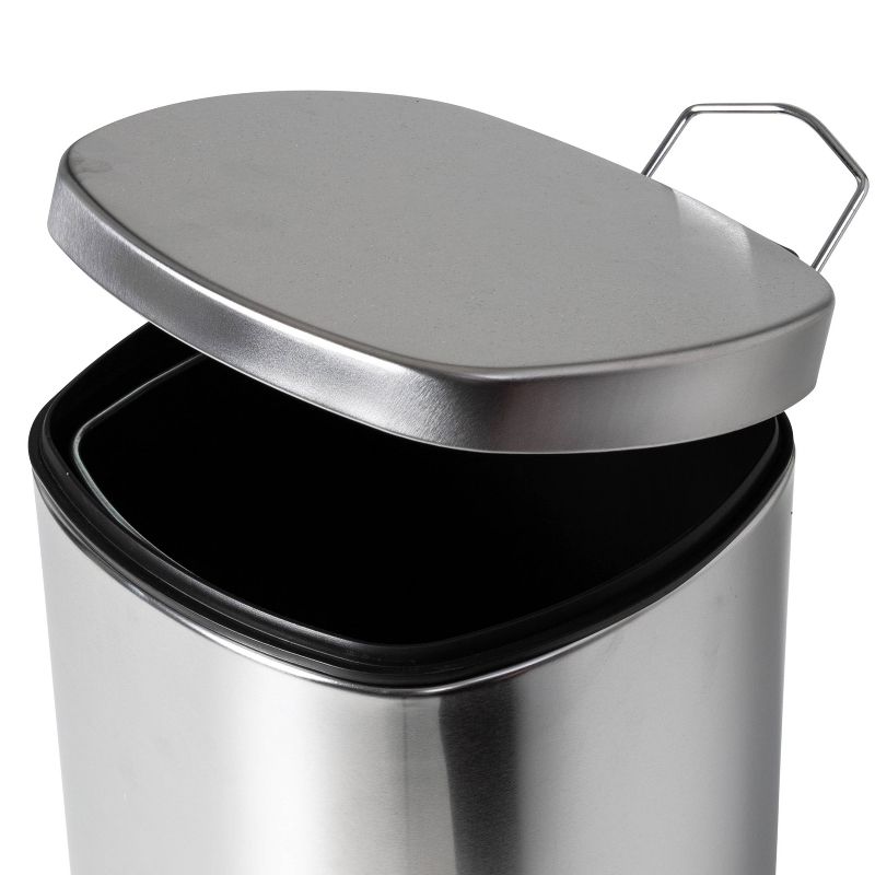 Honey-Can-Do 12L Square Stainless Steel Step Trash Can, 2 of 9