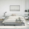 vidaXL California King Bed Frame, Fabric Upholstered Platform Bed Frame, Light Gray, No Mattress - 3 of 4