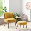 WestinTrends 25.5" Wide Upholstered Boucle Accent Chair with Ottoman Foot Stool Set - 2 of 4