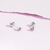 Girl's Bezel Cubic Zirconia 14k Gold Earrings - In Season Jewelry - 4 of 4