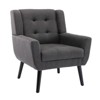 NicBex Linen/Velvet/Teddy/Leather Accent Chair with Black Legs,Modern Upholstered Armchair with Wood Frame for Living Room - 4 of 4