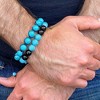 West Coast Jewelry Men's Polished Turquoise and Onyx Stone Bead Adjustable Bracelet (10mm) - 3 of 4