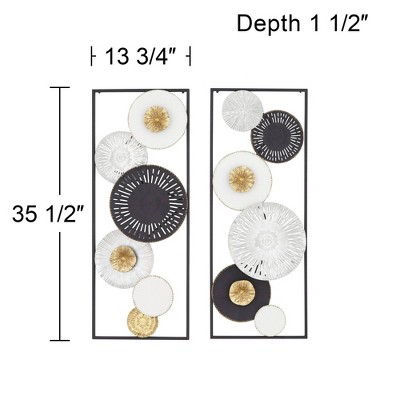 Selke 35" Black and White Metal Framed Wall Art Set