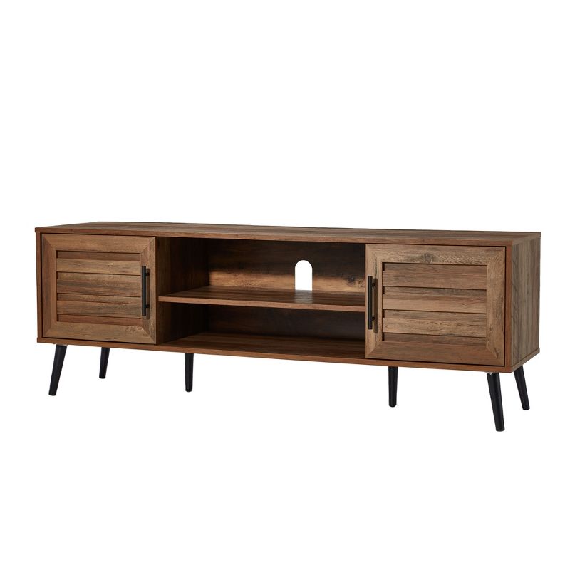 Jomeed Retro Mid Century Modern Wooden TV Entertainment Center Console for TVs with Storage Shelves for Living Rooms and Bedrooms, 1 of 7