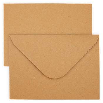 Juvale Kraft Paper Invitation Envelopes 4x6 for Wedding, Baby Shower, A6 V-Flap Brown Envelopes for Thank You Cards (50 Pack)