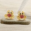 Ross-Simons 0.30 ct. t.w. Ruby and .10 ct. t.w. Black Spinel Crab Earrings in 18kt Gold Over Sterling - 3 of 4