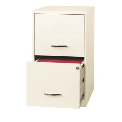 18" Deep 2 Drawer File Cabinet in Pearl White-Hirsh Industries