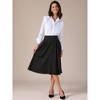 INSPIRE CHIC Women's High Waisted Flowy A-Line Casual Long Skirt with Pockets Midi Skirts - 2 of 4