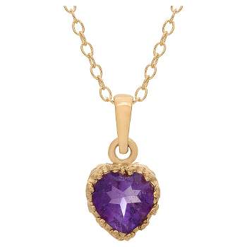 Tiara Gold Over Silver Heart-cut Birthstone Crown Pendant