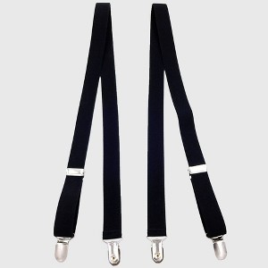 Anna-Kaci Men's Elastic Suspenders 47 inches - Adjustable 4-Clips Formal & Casual Suspenders for Trousers - 1 of 2