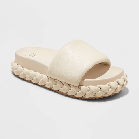 Women's Prim Platform Sandals - A New Day™ Off-white 7 : Target