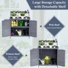Whizmax Outdoor Potting Bench Table Storage Cabinet, Work Bench with Storage Shelf & Galvanized Tabletop,Gray - 4 of 4