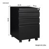 NicBex 3 Drawer Mobile File Cabinet with Lock,Under Desk Office Storage File Cabinet for Home Office,Fully Assembled Except for Wheels,Black - 3 of 4