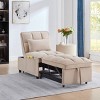 Single Pull Out Sofa,Multi Function Sofa Bed with Adjustable Backrest and Pillows,Convertible Chaise Lounge-Maison Boucle - 2 of 4