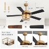 Airsurfer 52" Ceiling Fan with Reversible Motor & Memory Function,Ceiling Fan with 2 Bulb Bases,5 Plywood Blades,Remote Control Included - 3 of 4