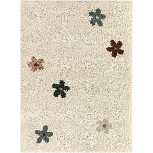 Balta Rugs Floral Plush Shag Area Rug Cream - 1 of 4