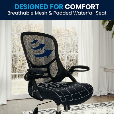 ErgoFlex Dark Gray Mesh Executive Swivel Chair with Adjustable Arms