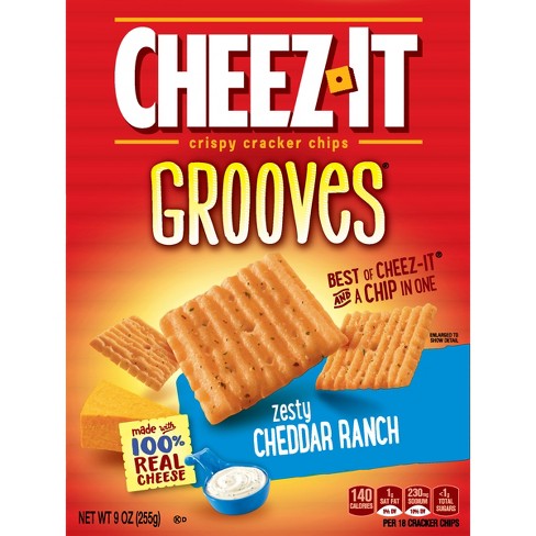 Cheez It Zesty Cheddar Ranch Grooves Crispy Cracker Chips 9oz