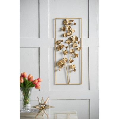 Ashlyn Gold Iron Botanical Wall Decor, 30" Height